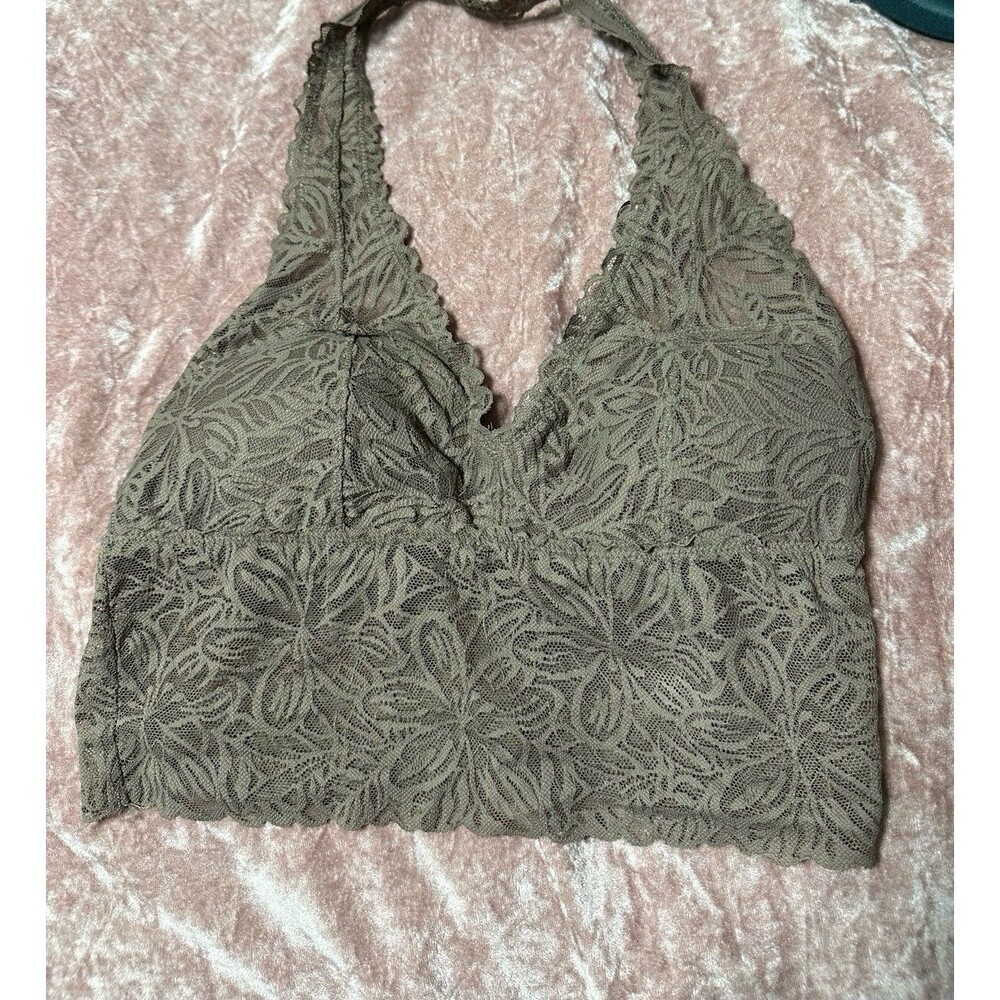 Aerie Brown Women's Lace Halter Bralette